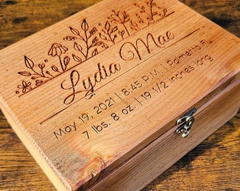 Newborn rustic keepsake box