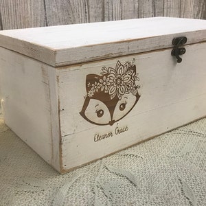 Personalized Rustic Wooden Keepsake Box: Engraved Memory Box