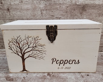 Rustic Wedding card box - wedding card box personalized - Wooden Wedding Card Box -  Wedding Keepsake Chest Custom