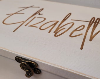 Personalized Keepsake Boxes, Laser engraved Wooden Memory Box, Time capsule box