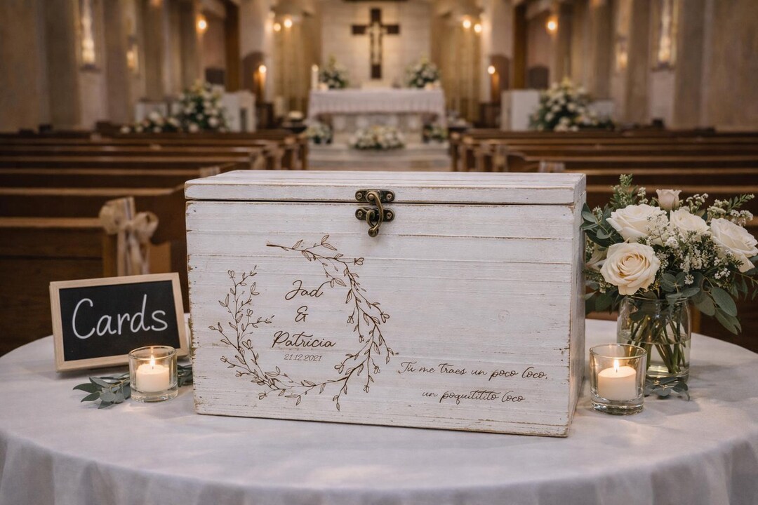 Rustic Wooden Wedding Card Box – Cedar Barnwood Reception Card Holder ...