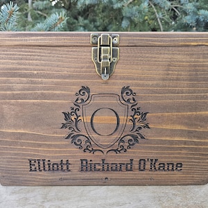 Personalized Baby Keepsake Box: Rustic Wooden Memory Box