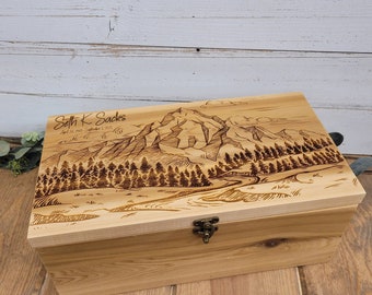 Keepsake box | Rustic Memory box | Mens keepsakes box | Travel mementos Box