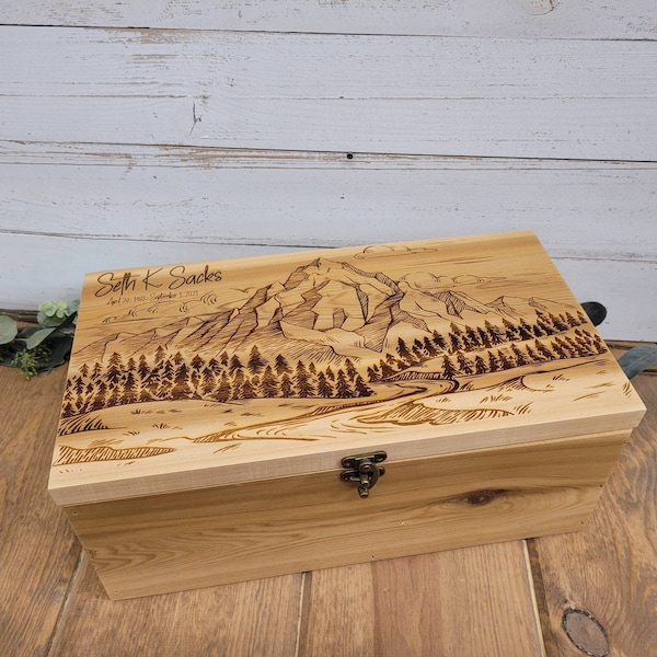 Keepsake box | Rustic Memory box | Mens keepsakes box | Travel mementos Box