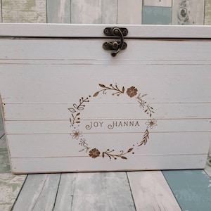 Personalized Baby Girl Keepsake Box | Rustic Wooden Memory Box