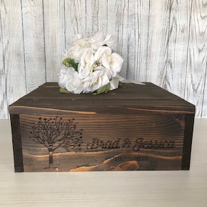 Personalized Rustic Wood Wedding Cake Stand: Engraved Display Riser
