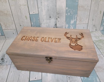 Boys Themed Custom Keepsake Box Custom Hand Made Wood Storage Box  Personalized Keepsake Box