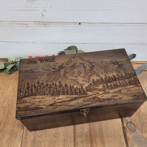 Rustic Cedar Keepsake Box | Custom Memory Box, Travel Mementos box