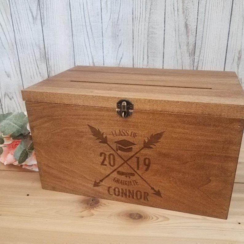 Rustic Graduation Card Box | Personalized Graduation Card box | College Card Box image 7