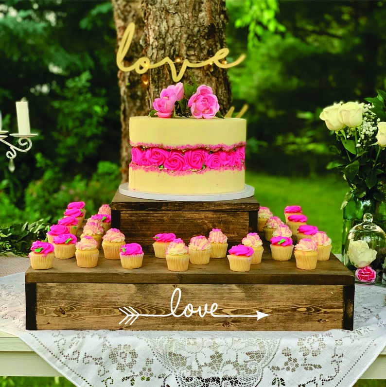 Wedding Cake Stand Rustic Wedding Cake Stand Wedding Cupcake Stand Tiered Cupcake stand image 3