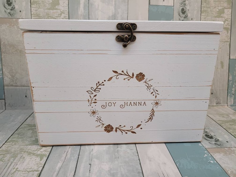 Personalized Keepsake Boxes for Babies, Wooden Memory Box, Time capsule box, Baby Keepsake Box, Children's Memory Box image 1