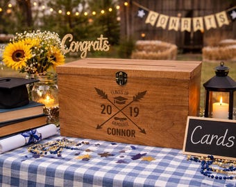 Rustic Graduation Card Box | Personalized Graduation Card box | College Card Box