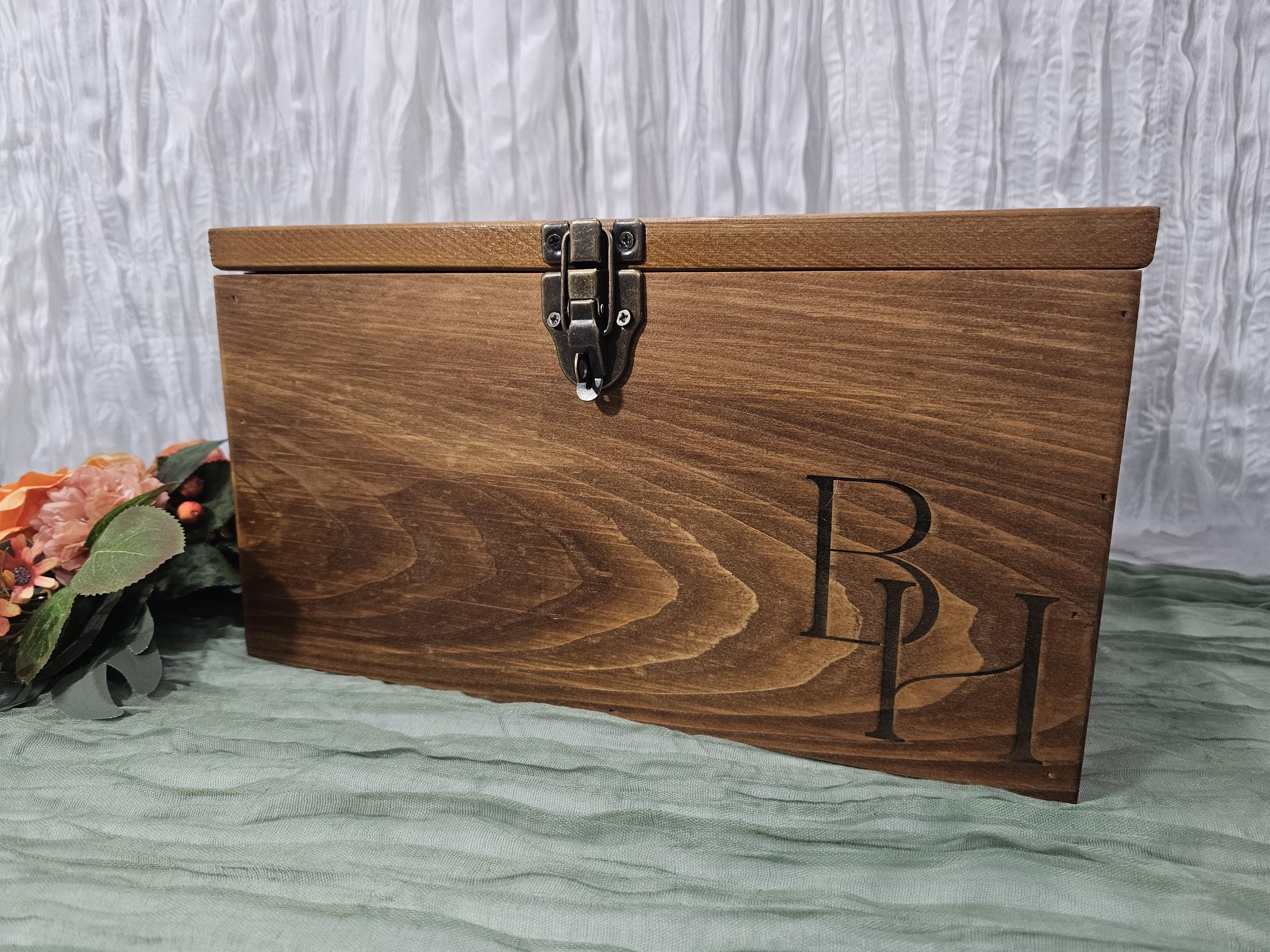Minimalist Wedding Card Box, Custom Initials Wedding Card Holder ...