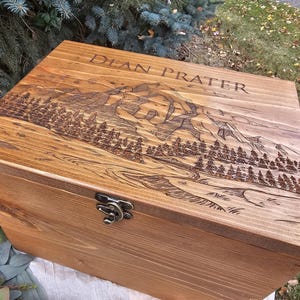 Rustic Cedar Keepsake Box | Engraved Memory Box | Travel Keepsake box
