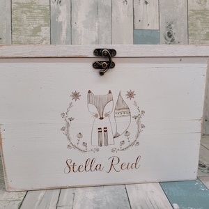 Personalized Baby Keepsake Box: Rustic Wooden Memory Chest