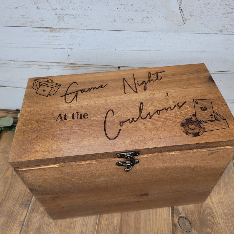 Game night box | Personalized playing card storage | Uno, deck of cards, game box