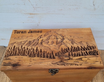 Personalized Cedar Custom Keepsake Box – Engraved Wooden Memory Box, Personalized Gift Box for Weddings, Birthdays, or Special Moments