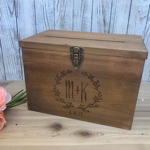 Graduation Birthday Baby Shower Wedding Card Box - Personalized Monogrammed Gift