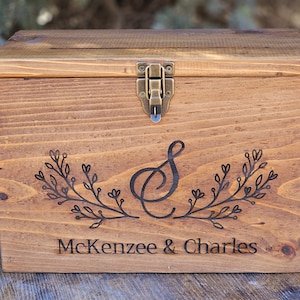Boîte pour cartes de mariage | Grande boîte en carton en bois rustique Ex | Boîte à cartes personnalisée | Porte-cartes de mariage | Boîte pour cartes de fin d'études