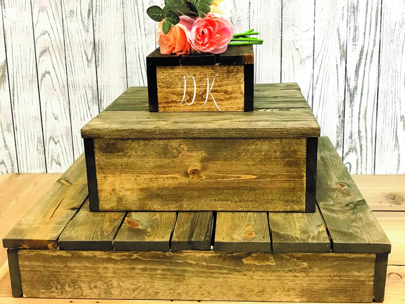 3 tier Cupcake Stand Rustic Wooden Cupcake Stand Country Wedding cake