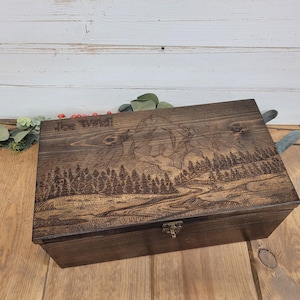 Boîte souvenir personnalisée | Boîte à souvenirs rustique | Coffret cadeau homme | Coffret souvenirs de voyage