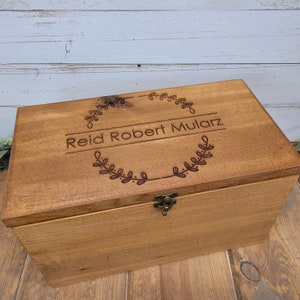 Personalized Baby Keepsake Box: Rustic Wooden Memory Box