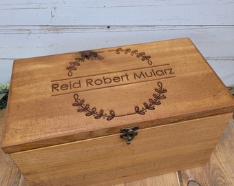 Newborn Keepsake Boxes for Babies, Personalized Wooden Memory Box, Time capsule box, Baby Keepsake Box, Children's Memory Box
