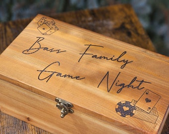 Personalized Card Game Storage Box: Laser Engraved Family Game Night