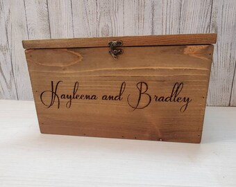 Rustic Wood Card Box, Card Box,  Wedding Cards, Laser engraved Wedding card Box, Anniversary card box, Graduation Card Box