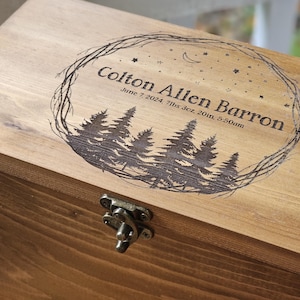 Personalized Baby Keepsake Box | Rustic Woodland Theme | New born Gift