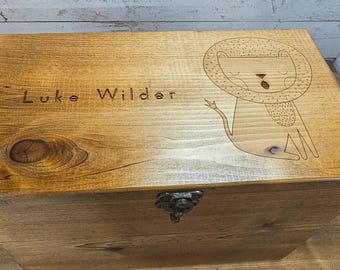 Personalized Baby Keepsake Box: Laser Engraved Rustic Cedar Memory Box