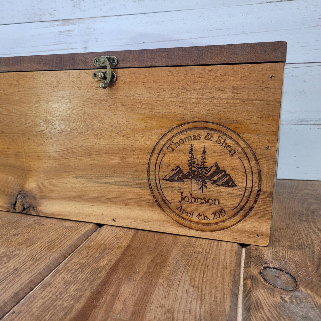 White Rustic Wooden Card Box Personalized Lockable Card Box Wedding