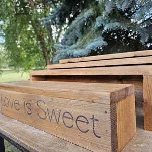 Rustic Cedar Cupcake Stand Set: Engraved Wooden Dessert Display