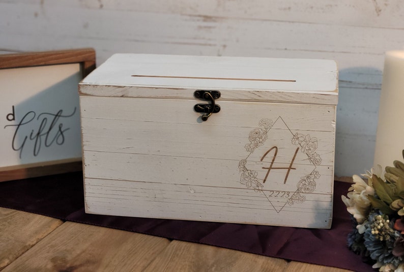 White Card Box Personalized Wedding Card Box Lockable Card Box Etsy