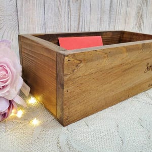 Rustic Wedding Card Box: Laser Engraved Cedar Wood, Lockable