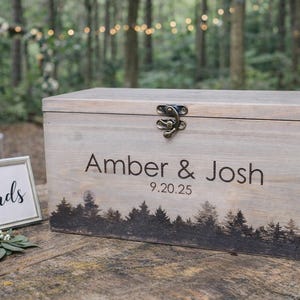 Engraved Rustic Wedding Card Box | Forest Wedding