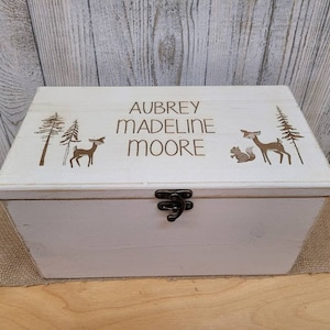 Personalized Keepsake Boxes for Babies, Wooden Memory Box, Time capsule box, Baby Keepsake Box, Children's Memory Box image 3