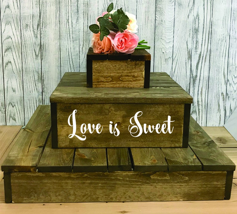 3 tier Cupcake Stand Rustic Wooden Cupcake Stand Country Wedding cake