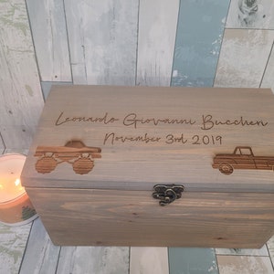Personalized Baby Keepsake Box: Rustic Wooden Memory Box