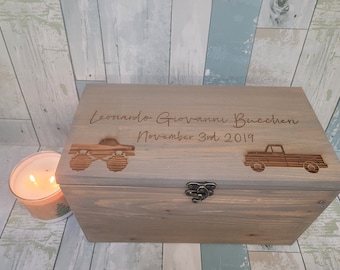 Personalized Keepsake Boxes for Babies, Wooden Memory Box, Time capsule box, Baby Keepsake Box, Children's Memory Box