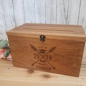Rustic Graduation Card Box | Personalized Graduation Card box | College Card Box image 5
