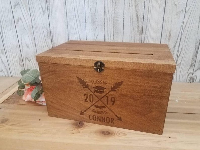 Rustic Graduation Card Box | Personalized Graduation Card box | College Card Box image 5