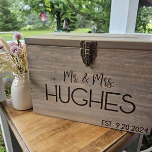 Rustic Barnwood Wedding Card Box – Engraved Wooden Keepsake - Etsy