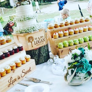 Personalized Cupcake stand set with 14x14x6 Cake Stand