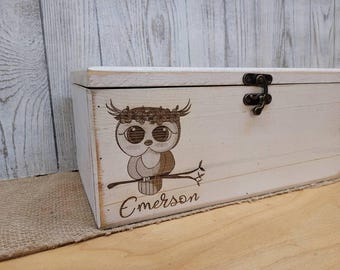 Personalized Keepsake Boxes for Babies, Wooden Memory Box, Time capsule box, Baby Keepsake Box, Children's Memory Box
