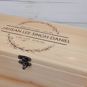 Personalized Rustic Wooden newborn Keepsake Box | Small keepsake box | Large keepsake box