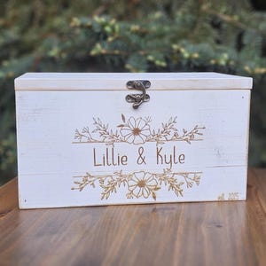 Rustic Barnwood Wedding Card Box – Engraved Wooden Keepsake - Etsy