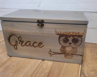 Personalized Keepsake Boxes for Babies, Wooden Memory Box, Time capsule box, Baby Keepsake Box, Children's Memory Box