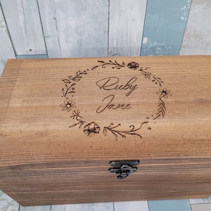 Child Keepsake box  Memory Box  Rustic Wooden box woodland keepsake box