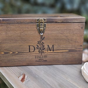 Rustic Cedar Wood Card Box for Weddings - Engraved Keepsake With Lock ...
